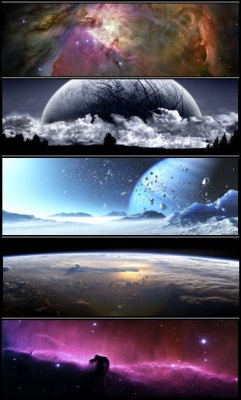 Universe and Abstract Universe DualScreen Wallpapers